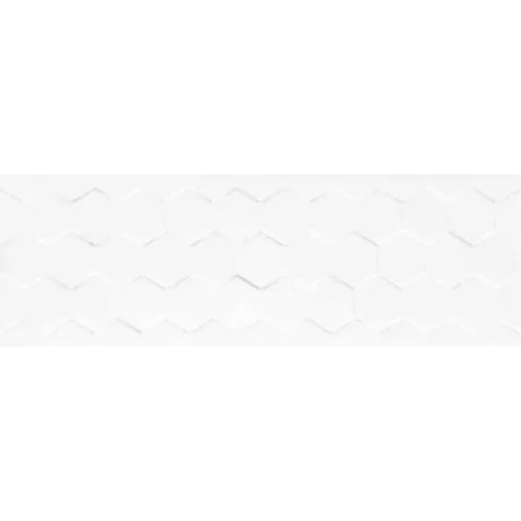 5902627439056 CERAMICA BIANCA Hexagon White (CCR12 H) Płytka Ścienna Rett. 25x75 30x90 białę płytki struktura 3d