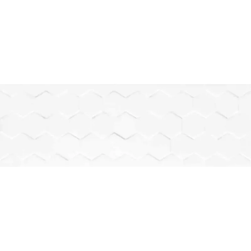 5902627439056 CERAMICA BIANCA Hexagon White (CCR12 H) Płytka Ścienna Rett. 25x75 30x90 białę płytki struktura 3d