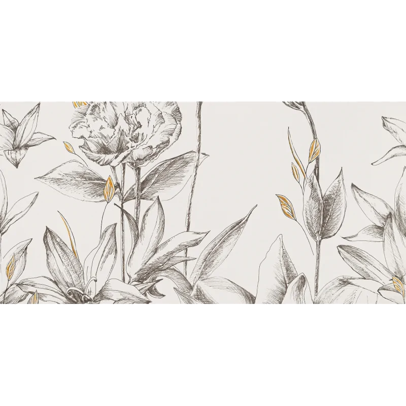 5900199234086 DOMINO (Tubądzin) Velo Bianco Flowers Obraz Gresowy Element 3 59,8x119,8 G1 DP-02-593-1198-0598-1-020
