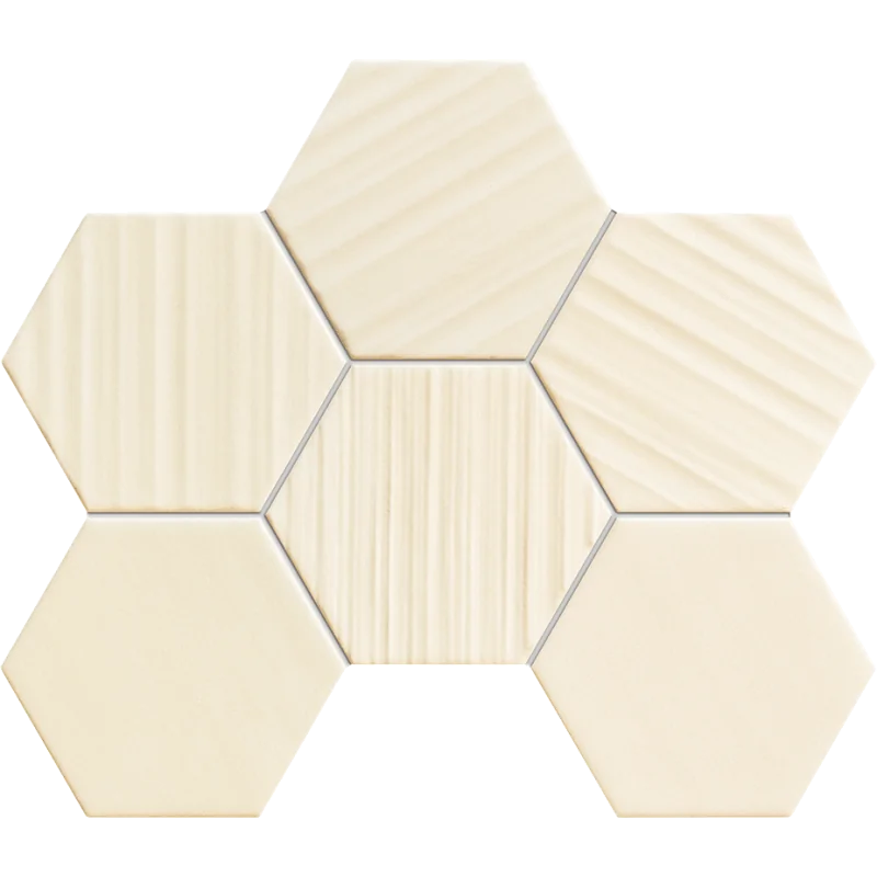 MS-01-202-0289-0221-1-008 TUBĄDZIN Horizon HEX Ivory Mozaika Ścienna 28,9x22,1 5907602101089