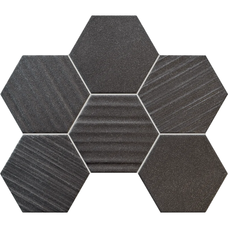 MS-01-202-0289-0221-1-013 TUBĄDZIN Horizon HEX Black Mozaika Ścienna 28,9x22,1 5903238008631