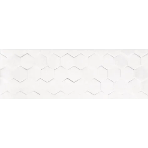 5902627433696 KOŃSKIE Dalmacia White Hexagon Płytka Ścienna Rett. Mat. 25x75 000000000000036121 struktura 3d