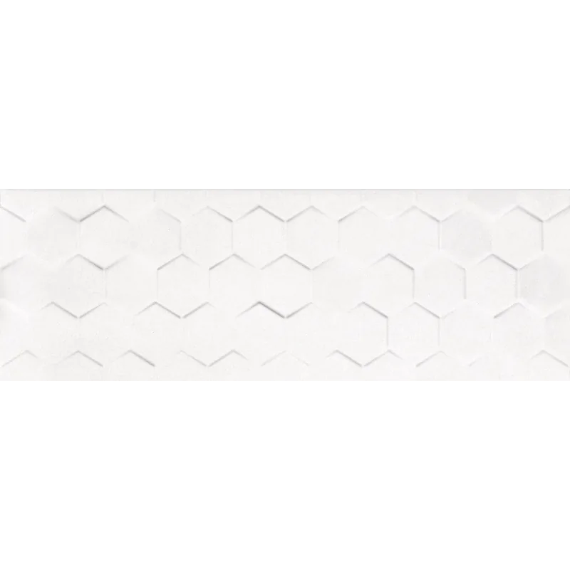 5902627433696 KOŃSKIE Dalmacia White Hexagon Płytka Ścienna Rett. Mat. 25x75 000000000000036121 struktura 3d