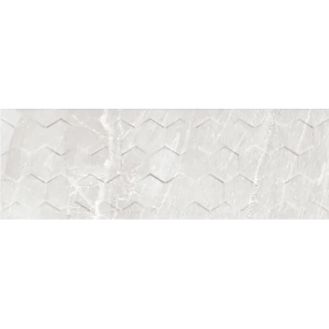 5902627439230 KOŃSKIE Malaga White Hexagon Płytka Ścienna Rett. Połysk 25x75 glazura flizy struktura 3d