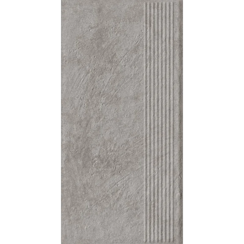 5900139001402 PARADYŻ Carrizo Grey Stopnica Prosta Struktura Mat 30x60 Z---300X600-1-CARR.GRSP imitacja betonu struktura 3d