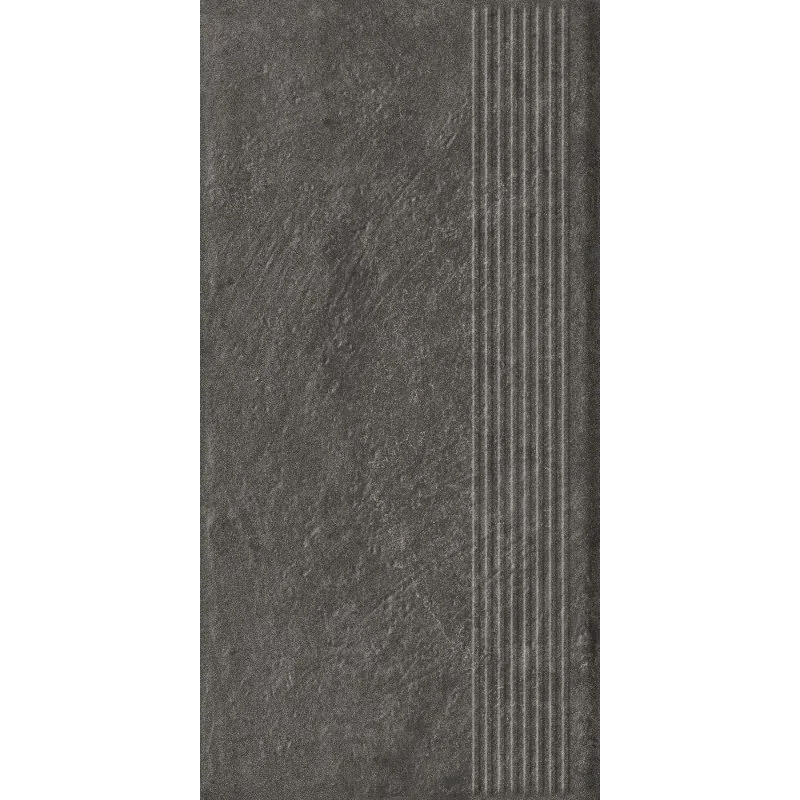 5900139001327 PARADYŻ Carrizo Basalt Stopnica Prosta Struktura Mat 30x60 Z---300X600-1-CARR.BSSP imitacja betonu struktura 3d