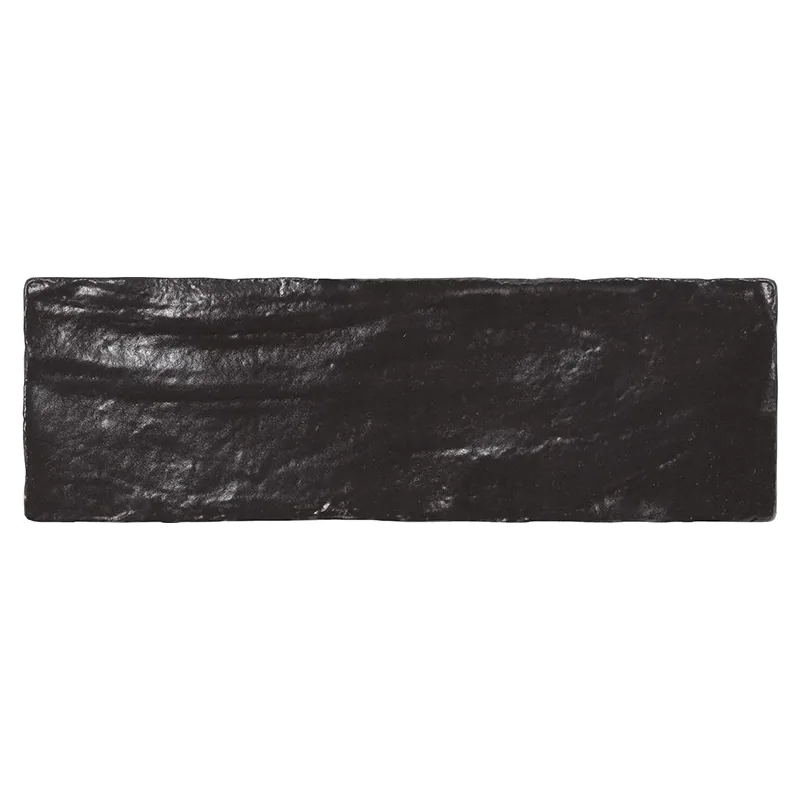 EQUIPE Mallorca Black Płytka Ścienna 6,5x20 G1 10x10 czarne płytki kafelki kafle ścienne strukturalne cegiełka