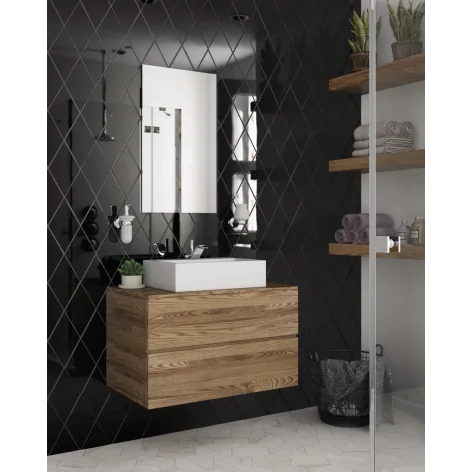 Flizy sklep płytki ceramiczne EQUIPE Rhombus Wall Black Płytka Ścienna Romb 15,2x26,3 cegiełki kafelki