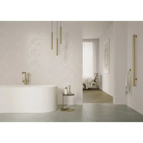 S-R-0,4X1,2-1-PURI.WHULB PARADYŻ Puris White Płytka Ścienna Rekt. Dekor B Ultramat 39,8x119,8 40x120 5902610527630