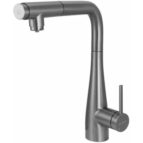 5907650864059 DEANTE Eridan Bateria Kuchenna z Podłączeniem do Filtra Wody z Wyciąganą Wylewką TITANIUM BRE_D75M
