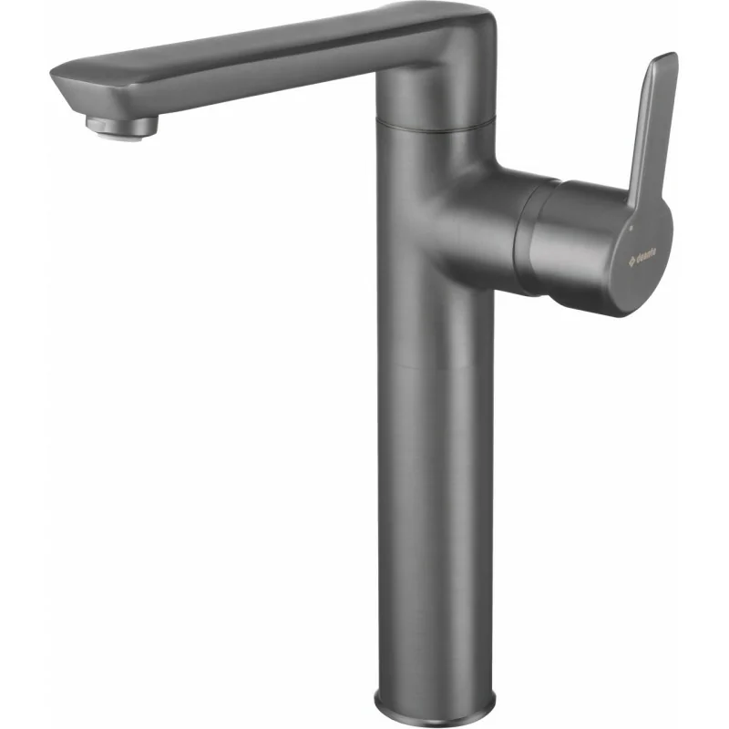 5907650826439 sklep baterie online DEANTE Arnika Bateria Umywalkowa Wysoka Titanium BQA_D20K srebrna srebrny mat