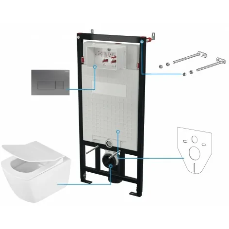 5907650849254 DEANTE Anemon Zestaw WC podtynkowy 6 w 1 Titanium + BIały CDZT6ZPW stelaż podtynkowy
