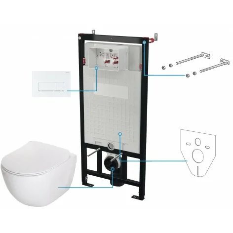 5908212097601 DEANTE Peonia Zestaw WC Podtynkowy 6 w 1 Biały CDEA6ZPW Sklep baterie Stelaże Podtynkowe Miski WC