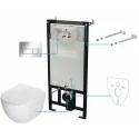 5908212067314 DEANTE Peonia Zestaw WC Podtynkowy 6 w 1 Chrom + Biały CDES6ZPW Miski WC Stelaże Podtynkowe