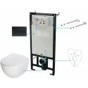 5908212083352 DEANTE Peonia Zestaw WC Podtynkowy 6 w 1 Nero + Biały CDEN6ZPW MISKI WC STELAŻE PODTYNKOWE