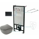 5907650819318 DEANTE Peonia Zestaw WC Podtynkowy 6 w 1 Titanium + Nero CDENDZPW MISKI WC STELAŻE PODTYNKOWE