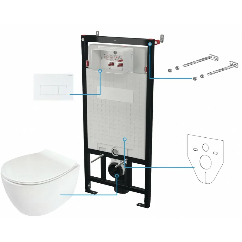 5907650819325 DEANTE Silia Zestaw WC podtynkowy 6 w 1 Biały CDLA6ZPW MISKI WC Stelaże podtynkowe