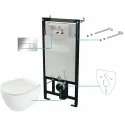 5907650819349 DEANTE Silia Zestaw WC Podtynkowy 6 w 1 Chrom + Biały CDLS6ZPW Miski WC Stelaże podtynkowe