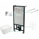 5907650819370 DEANTE Hiacyn New Zestaw WC podtynkowy 6 w 1 Chrom + Biały CDYS6ZPW Miski WC Stelaże Podtynkowe