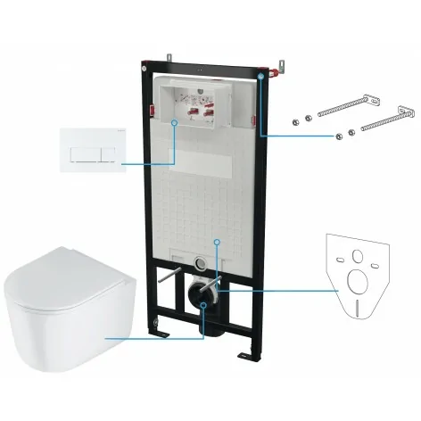 5907650860990 DEANTE Jasmin Zestaw WC Podtynkowy 6 w 1 Biały CDJA6ZPW Miski WC Stelaże Podtynkowe
