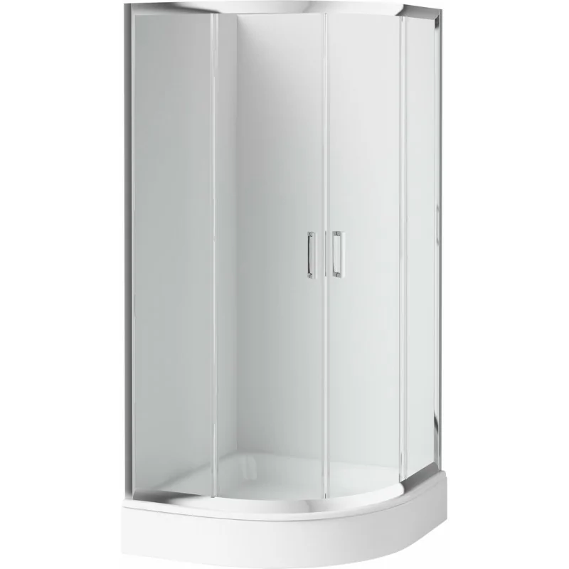 5908212008652 DEANTE Funkia Kabina Prysznicowa Półokrągła 90x90 cm Chrom + Szkło Transparentne KYP_051K