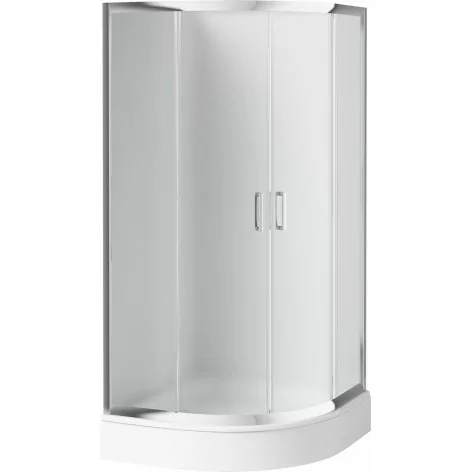 5908212066355 DEANTE Funkia Kabina Prysznicowa Półokrągła 90x90 cm Chrom + Szkło Szronione KYP_651K
