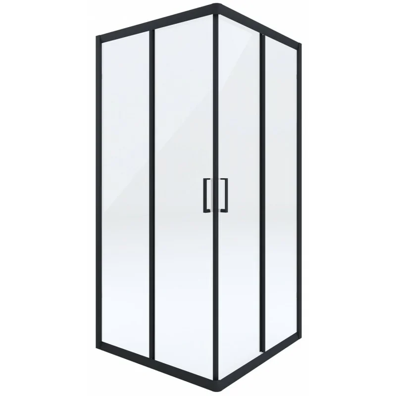 5908212090336 DEANTE Funkia Kabina Prysznicowa Kwadratowa 90 cm Nero + Szkło Transparentne KYC_N41K