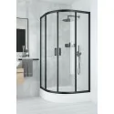 5908212090312 DEANTE Funkia Kabina Prysznicowa Półokrągła 90x90 cm Nero + Szkło Transparentne KYP_N51K