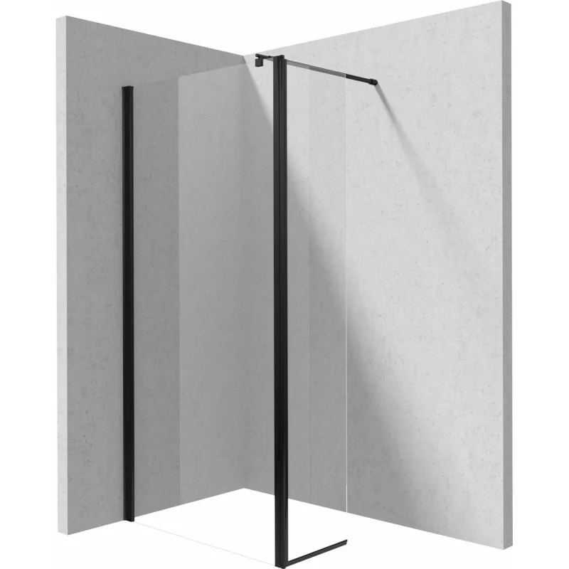 5907650813262 DEANTE Kerria Plus Panel Ruchomy do Kabin Nero + Szkło Transparentne KTSXN72P