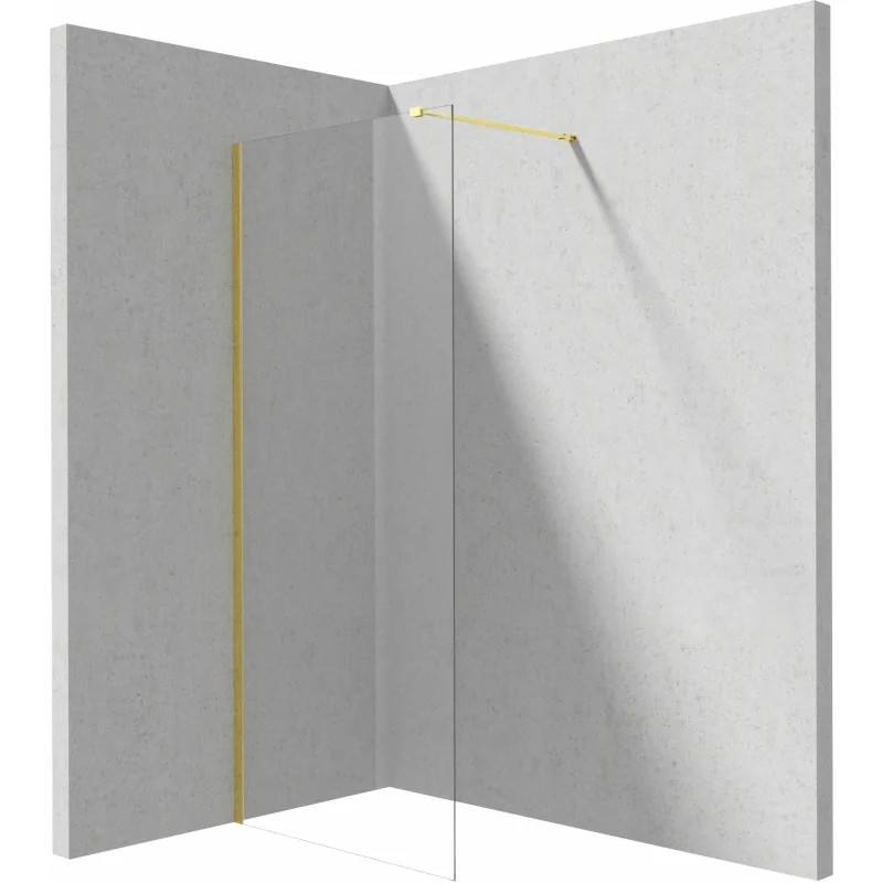 5907650840435 DEANTE Prizma Ścianka Prysznicowa Walk-in 80 cm Złoto + Szkło Transparentne KTJ_Z38P