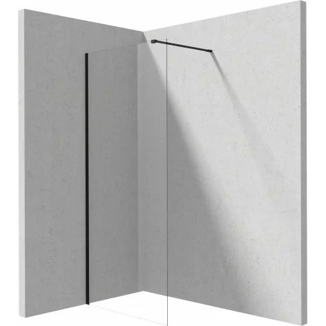5907650839453 DEANTE Prizma Ścianka Prysznicowa Walk-in 80 cm Nero + Szkło Transparentne KTJ_N38P