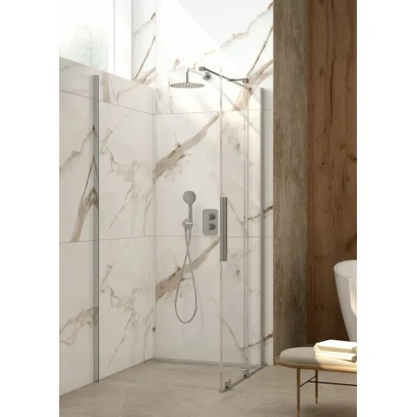 5907650839415 DEANTE Prizma Ścianka Prysznicowa Walk-in 80 cm Stal Szczotkowana + Szkło Transparentne KTJ_F38P