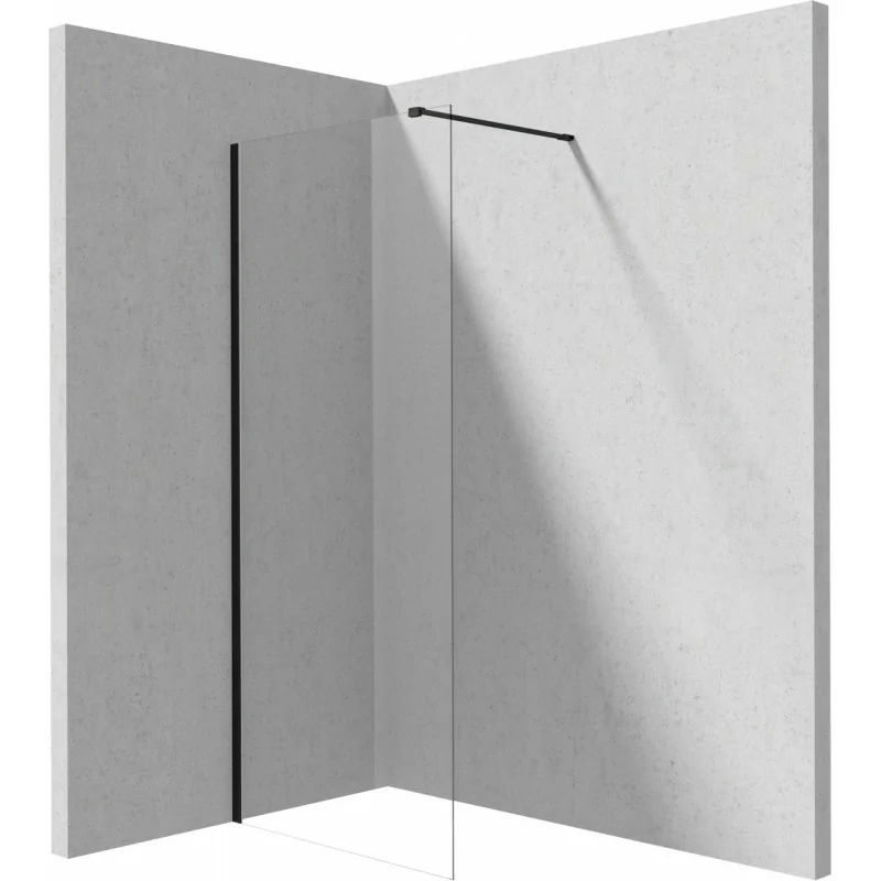 5907650839460 DEANTE Prizma Ścianka Prysznicowa Walk-in 90 cm Nero + Szkło Transparentne KTJ_N39P