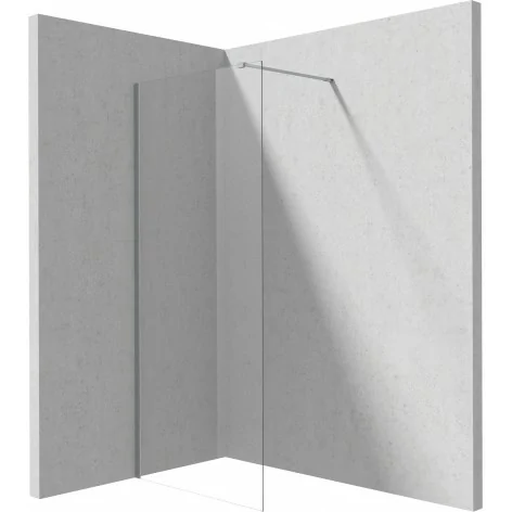 5907650839422 DEANTE Prizma Ścianka Prysznicowa Walk-in 90 cm Stal Szczotkowana + Szkło Transparentne KTJ_F39P