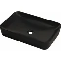 5907650874652 DEANTE Tess Umywalka Ceramiczna Nablatowa - 60x40 cm Nero Czarna CDS_NU6S Czarny mat