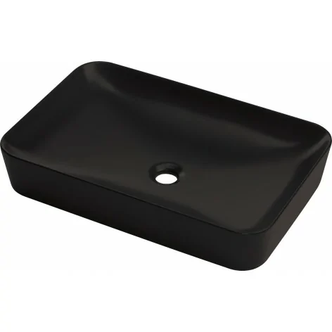 5907650874652 DEANTE Tess Umywalka Ceramiczna Nablatowa - 60x40 cm Nero Czarna CDS_NU6S Czarny mat