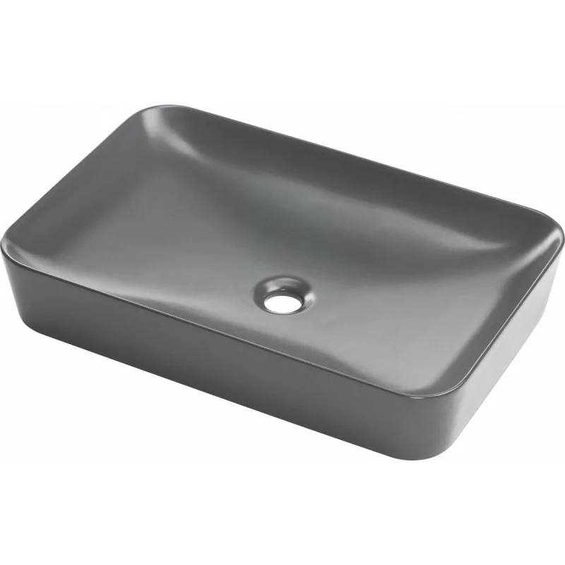 5908212095140 DEANTE Tess Umywalka Ceramiczna Nablatowa - 60x40 cm Antracyt Titanium CDS_DU6S