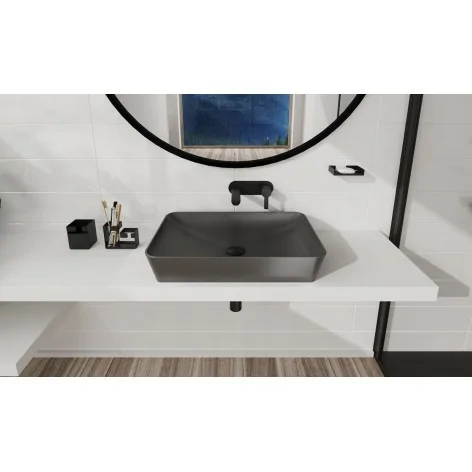 5908212095140 DEANTE Tess Umywalka Ceramiczna Nablatowa - 60x40 cm Antracyt Titanium CDS_DU6S