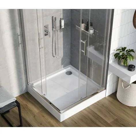 5907650879015 DEANTE Jasmin Plus Kabina Prysznicowa Kwadratowa 90 cm Chrom + Szkło Transparentne KTJ_041P