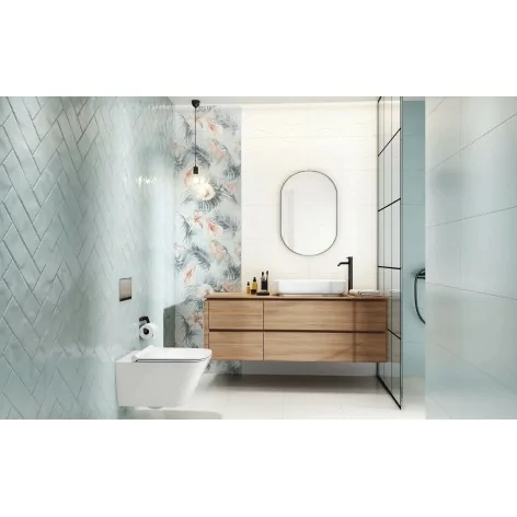 5902610513640 Białe Flizy Płytki PARADYŻ Fiori Bianco Ściana Połysk 30x60 S---300X600-1-FIOR.BI