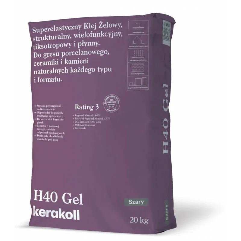 5900401826740 KERAKOLL Klej H40 Gel Szary 20 kg chemia budowlana kleje fugi fuga
