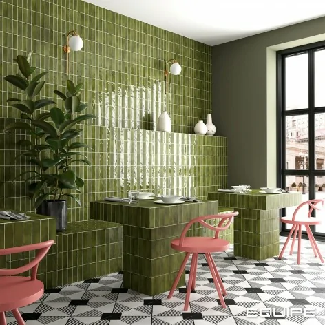 Sklep Płytki Flizy cegiełki EQUIPE Coco Verd Gloss EQ 27989 Płytka Cegiełka Połysk 5x15