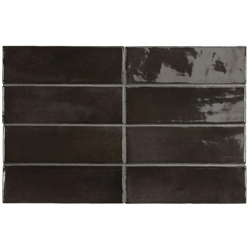 Sklep Płytki Flizy Cegiełki EQUIPE Coco Black Hat Gloss EQ 27991 Płytka Cegiełka Połysk 5x15