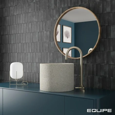 Sklep flizy Płytki cegiełki EQUIPE Coco Black Hat Matt EQ 27982 Płytka Cegiełka Matowa 5x15 czarny mat
