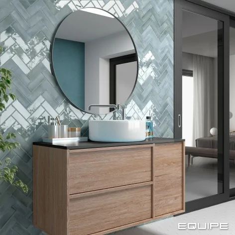Sklep płytki flizy EQUIPE Coco Blue Grass Gloss EQ 27987 Płytka Cegiełka Połysk 5x15