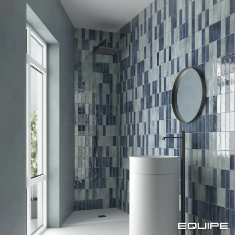 Sklep płytki flizy EQUIPE Coco Blue Grass Gloss EQ 27987 Płytka Cegiełka Połysk 5x15