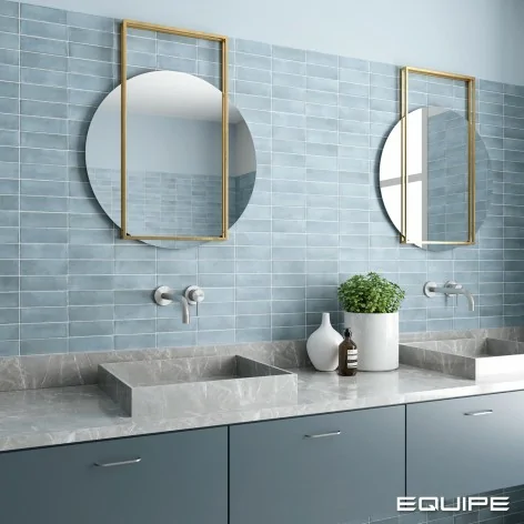 Sklep Płytki Flizy Cegiełki EQUIPE Coco Blue Grass Matt EQ 27979 Płytka Cegiełka Matowa 5x15 niebieska matowa