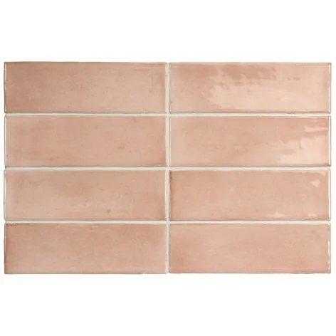 Sklep Płytki Flizy Różowa EQUIPE Coco Orchard Pink Gloss EQ 27986 Płytka Cegiełka Połysk 5x15 cegiełki