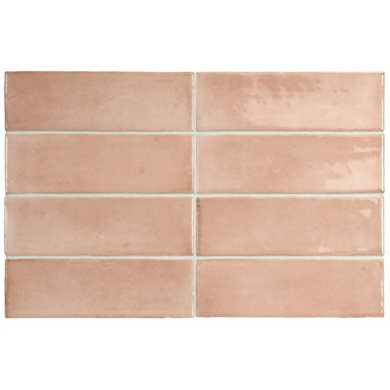 Sklep Płytki Flizy Różowa EQUIPE Coco Orchard Pink Gloss EQ 27986 Płytka Cegiełka Połysk 5x15 cegiełki