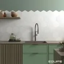8435081406472 Sklep Płytki Flizy Białe EQUIPE Coimbra White EQ 30631 Płytka Heksagonalna Mat. 17,5x20
